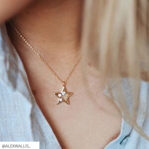 Free People Rising Star Jewel Necklace Gold Plated by Jackie Mack Designs